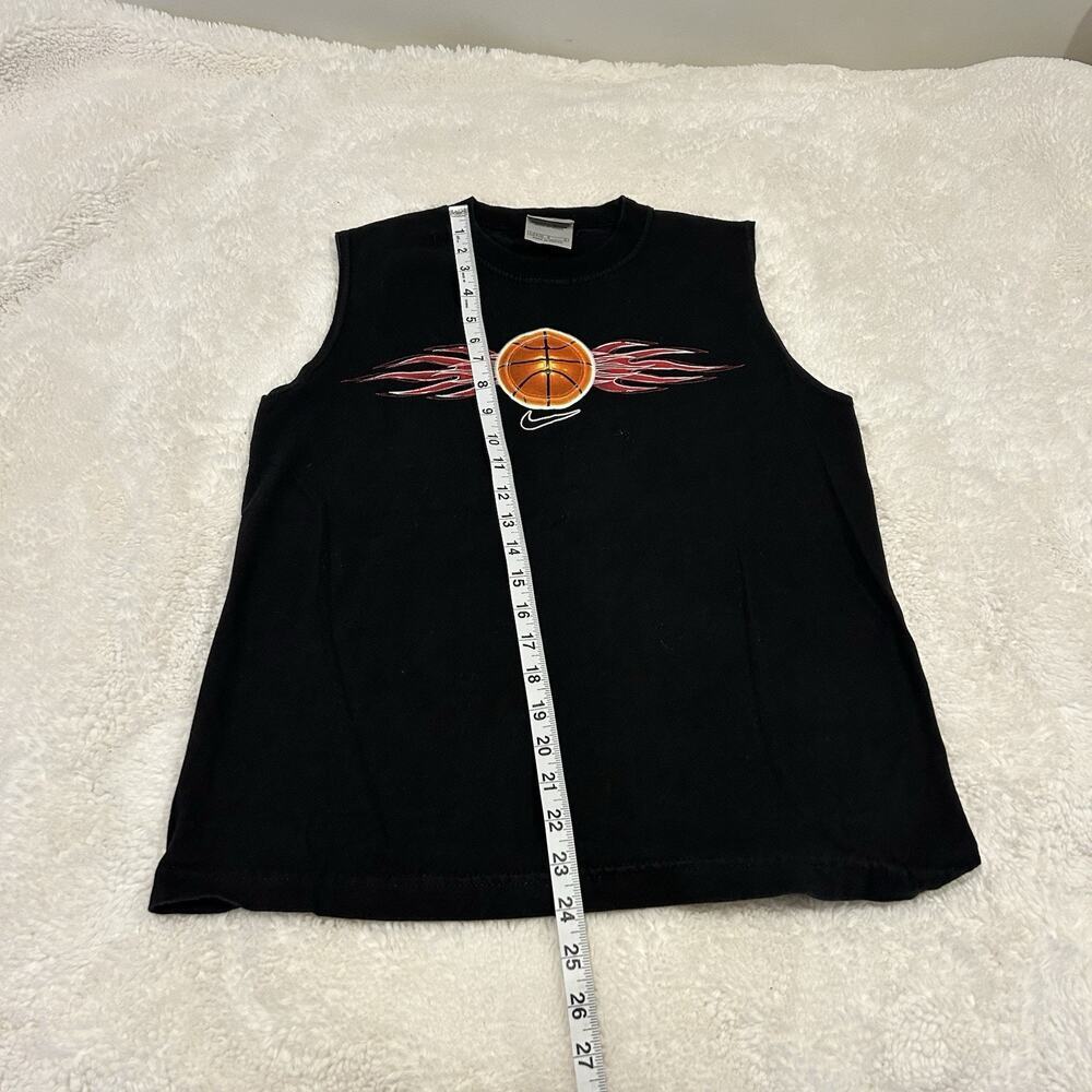 VTG Y2K Nike Boys Basketball Black Sz Large 100% Cotton Athleisure Luxe Casual - Picture 7 of 7